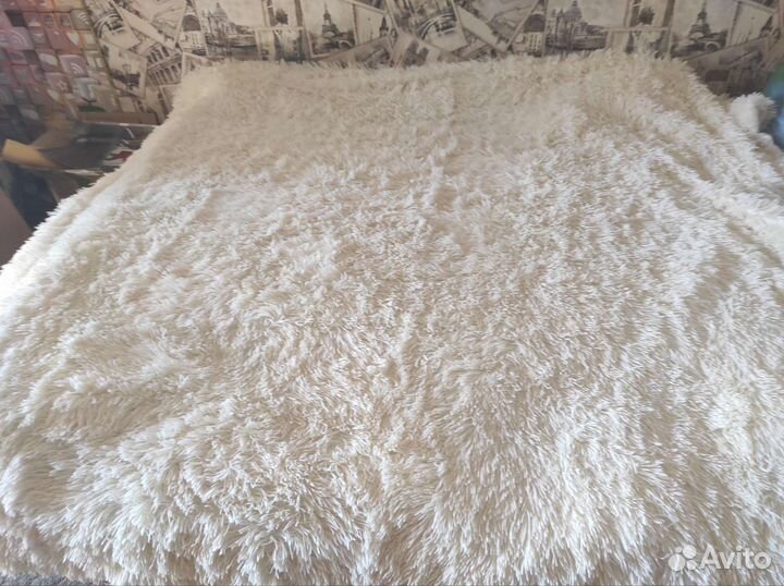 Плед пушистый травка