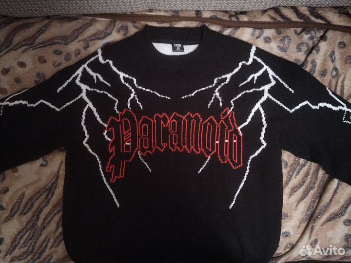 Свитшот вязанный с принтом Paranoid