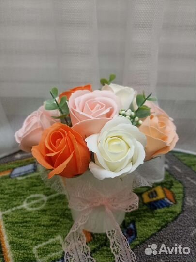 Букет из мыльных роз