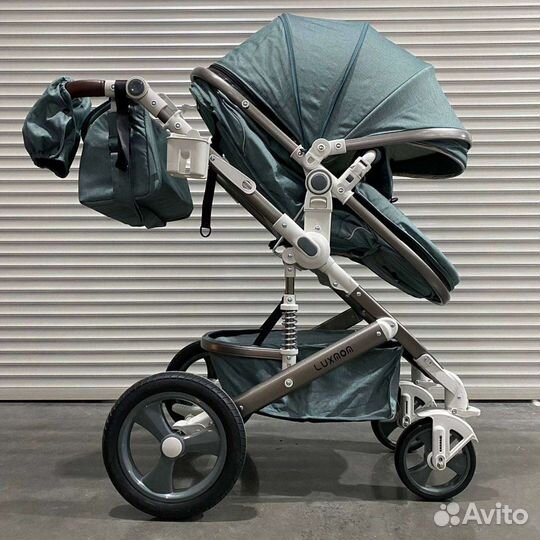 Коляска трансформер luxmom 518 3в1 зелёный
