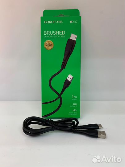 Кабель Type-C Borofone BX37 Wieldy (3A,1m) black