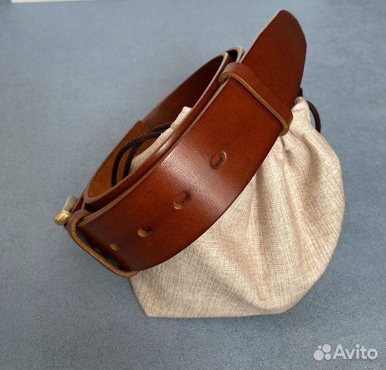 Мужской кожаный ремень ручной работы