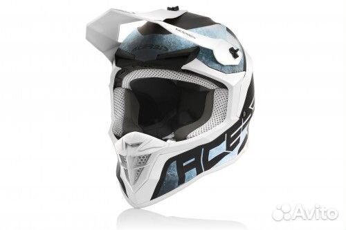 Шлем кроссовый Acerbis linear White/Light-Blue