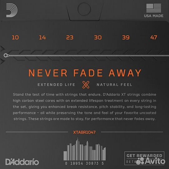 Струны 10-47 D'addario xtabr1047