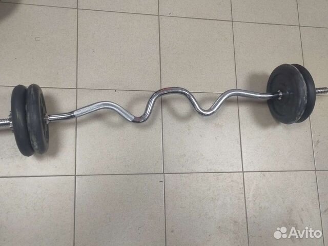 Штанга w-образная + 4 блина по 5кг