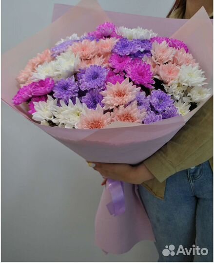 Хризантема любого цвета. Букет-гигант