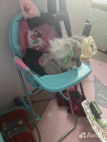 Коляска для кукол доска для рисования стульчик