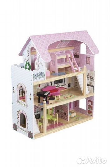 Кукольный домик Edufun три этажа деревянный домик
