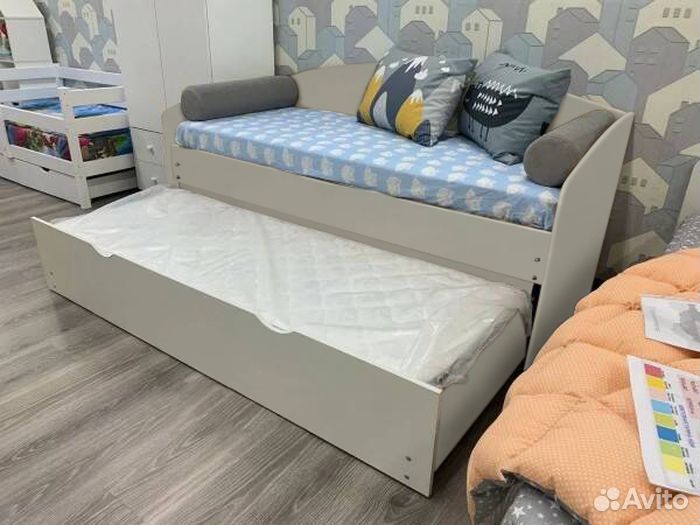 Кровать лдсп без мягкой спинки выдвиж спальн детск