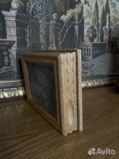 Винтажная настенная ключница олово дуб германия