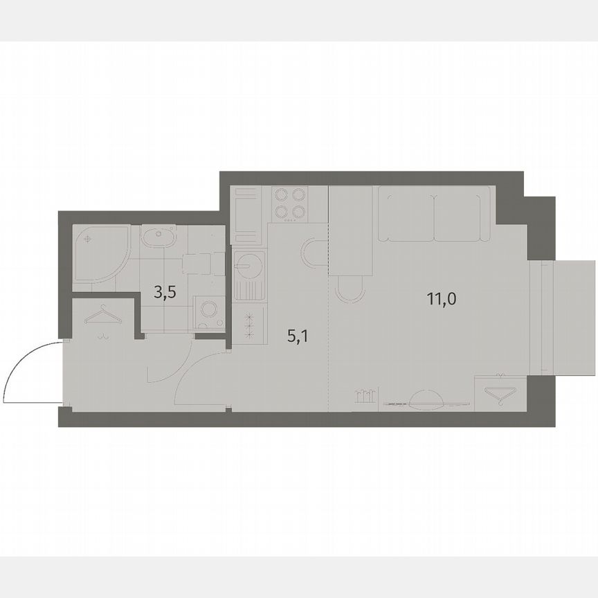 Квартира-студия, 23,2 м², 4/8 эт.