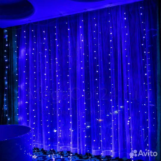 Гирлянда штора разных цветов