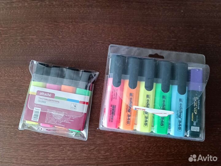 Текстовыделители Edding и Attache