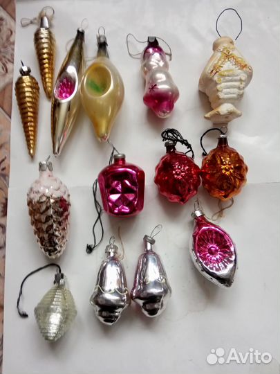 Ёлочные игрушки стекло СССР