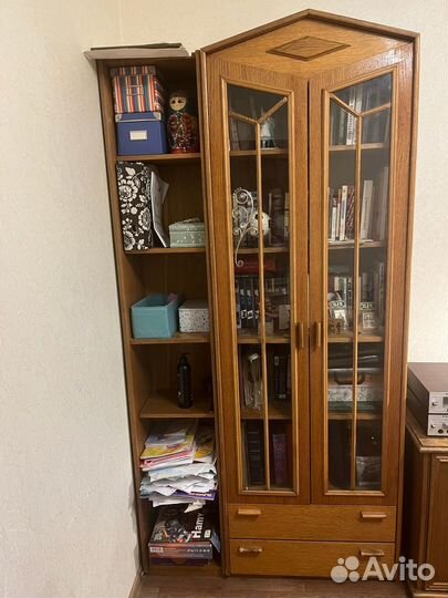 Книжный шкаф + стелаж из массива дерева