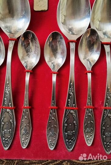 Набор столовых приборов мельхиор Олимпиада пламя