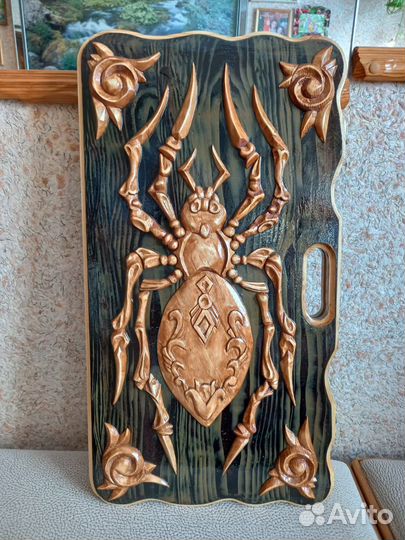 Нарды ручной работы резеые редкие, эксклюзивные