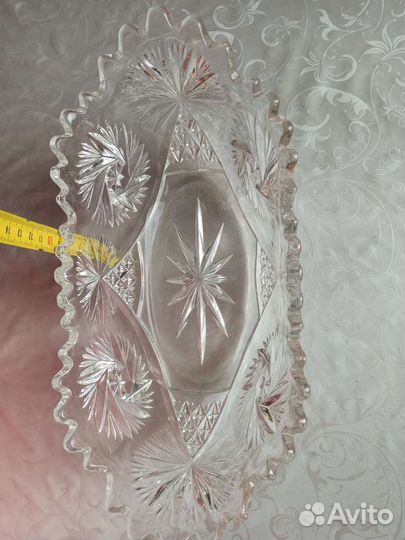 Хрустальная ваза для сервировки СССР ладья