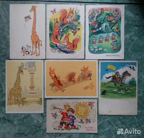 Старинные открытки СССР. 40г.-70г. Чистые