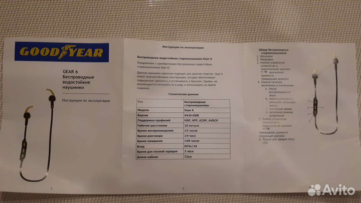 Беспроводные блютуз наушники Goodyear