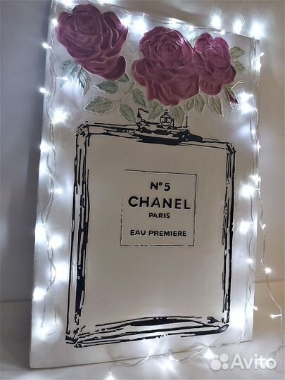 Картина из гипса Chanel № 5