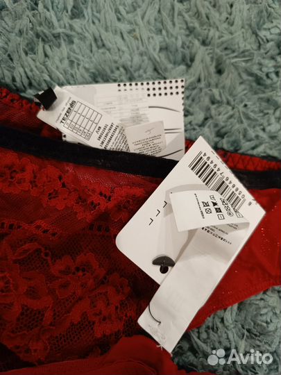 Красные кружевные трусы Tezenis 2шт L новые