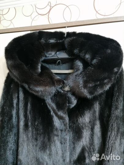 Шуба норковая 46 48 50 с капюшоном длинная