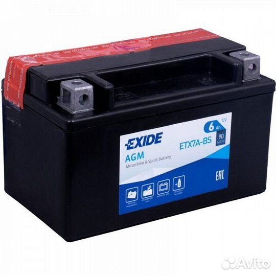 Аккумулятор Exide 6Ач прямая поляр ETX7A-BS