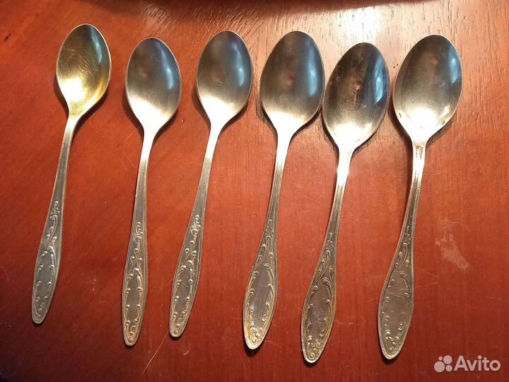 Набор столовых мельхиоровых ложек, цена за 6 штук