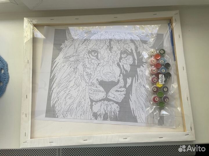 Картина по номерам на подрамнике 40х50 лев