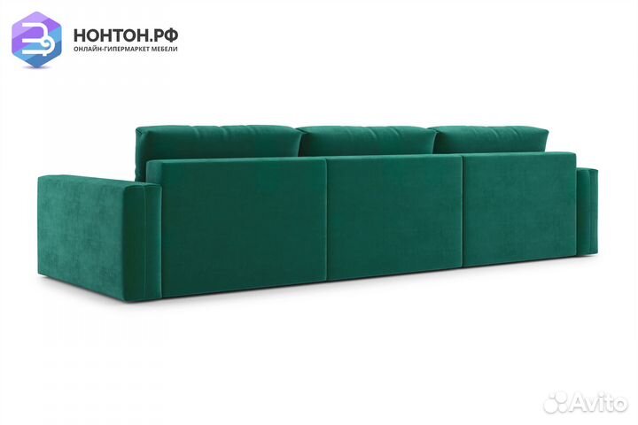 Диван тик-так Монарх 3-х местный изумрудный