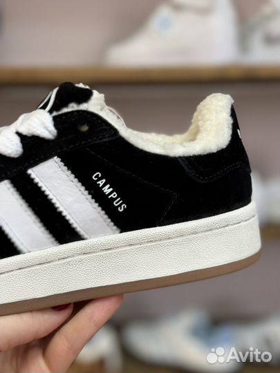 Кроссовки adidas campus 00s черные утепленные