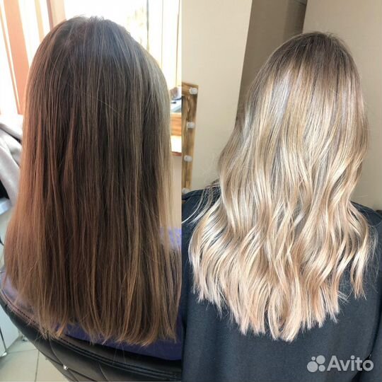 Окрашивание волос + стрижка+укладка