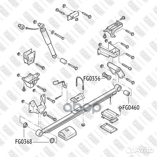 Сайлентблок задней рессоры ford Transit 06- FG0