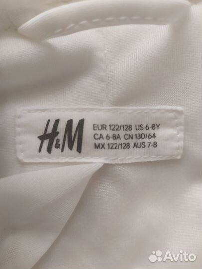 Накидка белая детская H&M.размер 122/128, 6-8 лет