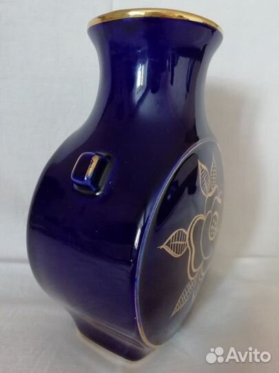 Ваза Гжель Золотая роза СССР