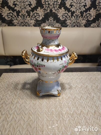 Самовар фарфоровый гжель