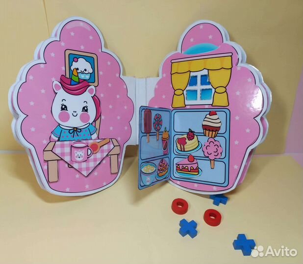 Детская книжка домик для куклы вырезалка