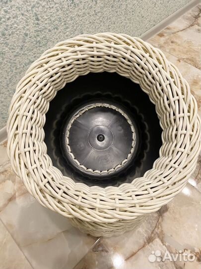 Кашпо из ротанга в виде горшочка