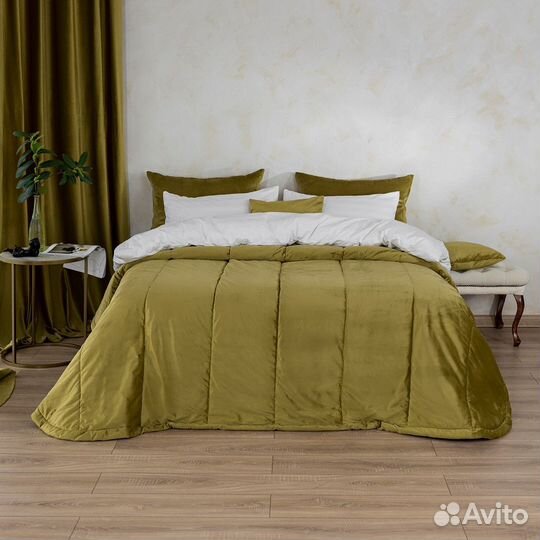 Покрывало бархат Беллиссимо Темный янтарь новое