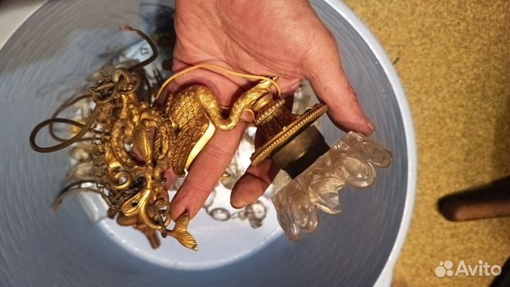 Люстра бронза старинная