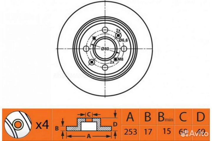 SB nagamochi BR29111T Диск тормозной вентилируемый перед