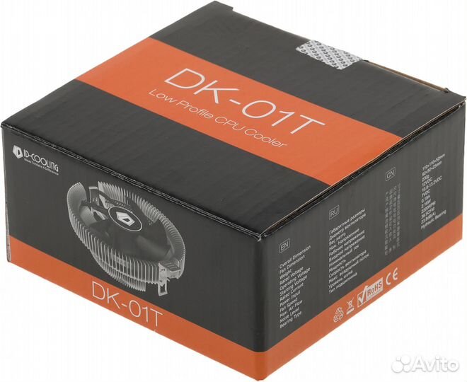 Устройство охлаждения(кулер) ID-Cooling DK-01T Soc-AM5/AM4/1151/1200/1700 черный 3-pin 24dB Al 95W 1