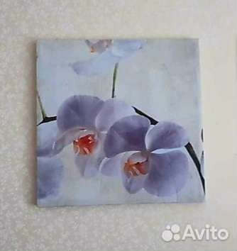 Картина на холсте. Триптих. Орхидеи