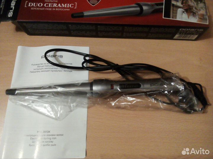 Электрощипцы для завивки волос polaris duo keramic
