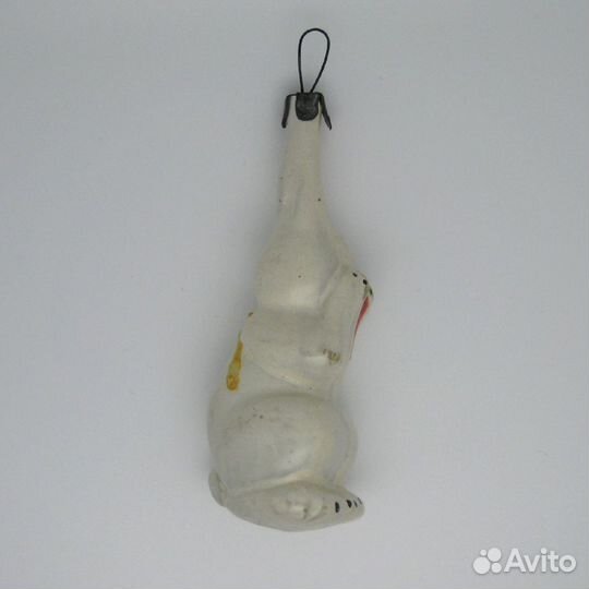Заяц с морковкой. Старая ёлочная игрушка. Винтаж