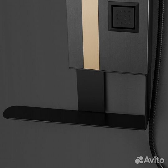Душевая панель Black&White Gravity GR026 026000 с гидромассажем Темный графит Брашированное золото