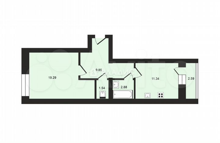 1-к. квартира, 46,7 м², 3/7 эт.
