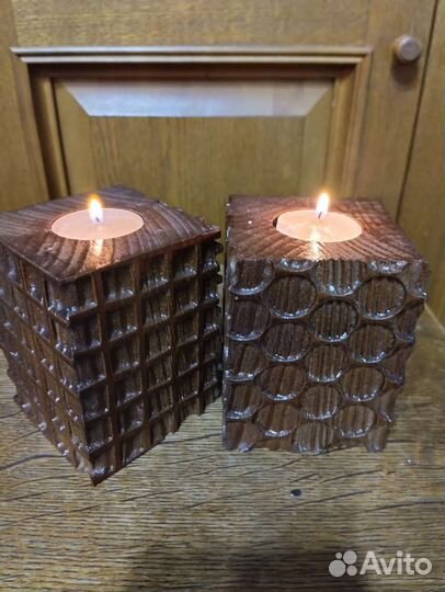 Подсвечник из твердых пород дерева
