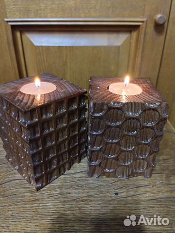 Подсвечник из твердых пород дерева